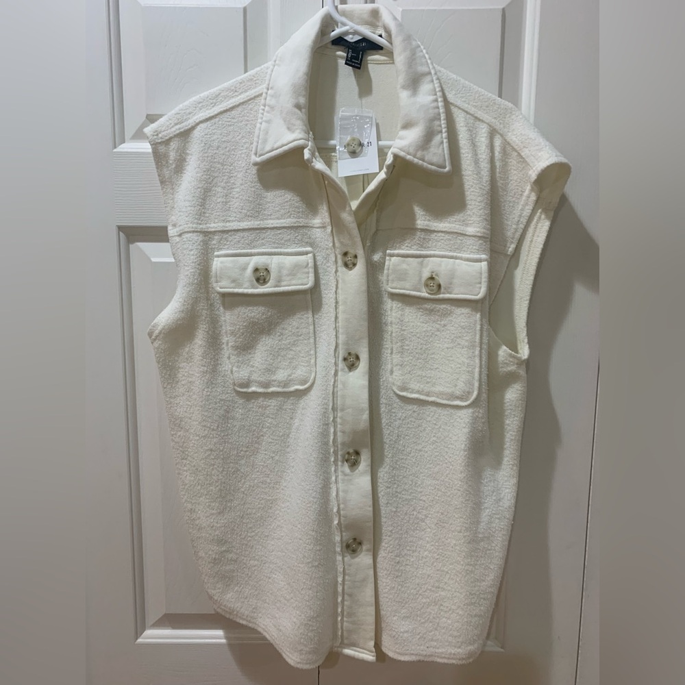 NWT Forever 21 ivory vest/jacket size SM (fits up to XL)